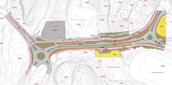 Planområdet Reguleringsplan for bybane til Fyllingsdalen er under arbeid der det utredes flere alternativer forbi angjeldende planområde.