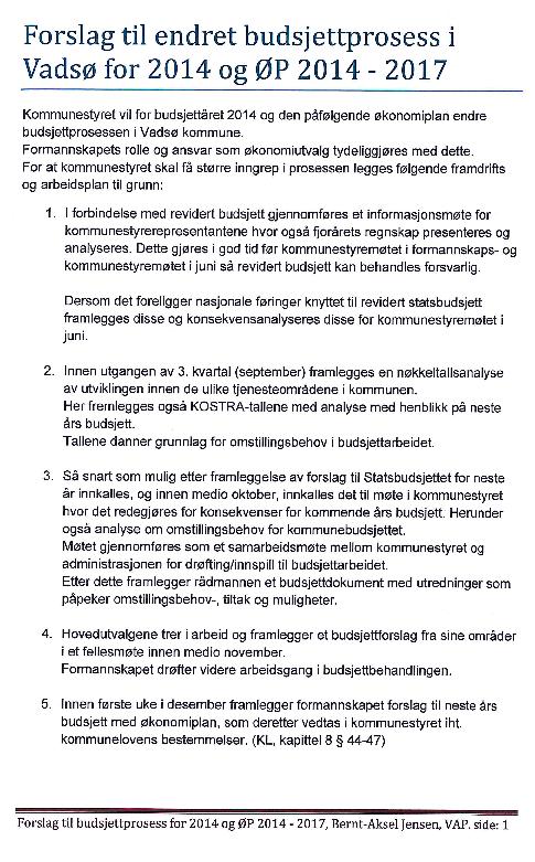 94/12 VADSØ HAVN KF - BUDSJETT 2013 OG ØKONOMIPLAN 2013-2016 1.