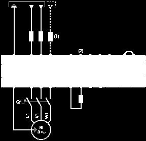 Disconnect   (1) Line choke (if used) (2) Fault relay contacts, for remote signaling of drive status Control