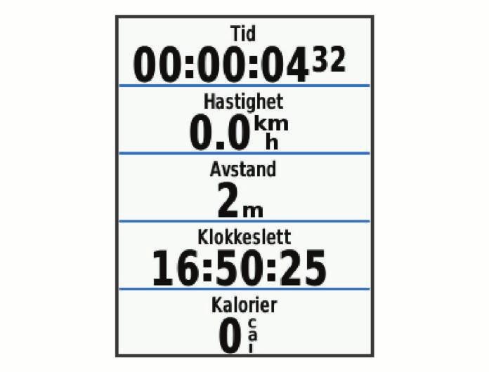 1 Gå til skjermbildet Hjem eller Data, og sveip ned fra øverst på skjermen. 2 Velg Lysstyrke, og bruk pilene for å justere lysstyrken manuelt.