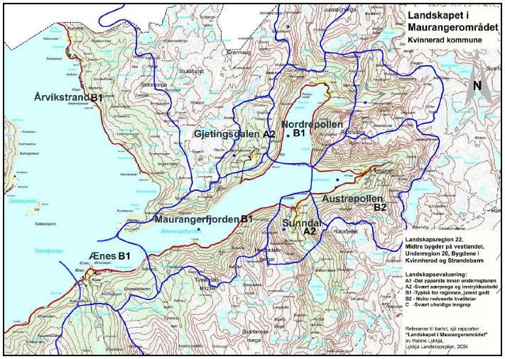 Side 28 av 38 Musskjerneset ligg på grensa mellom Maurangerfjorden B1 og Sundal A2 like vest for munninga til Bondhusdalen.