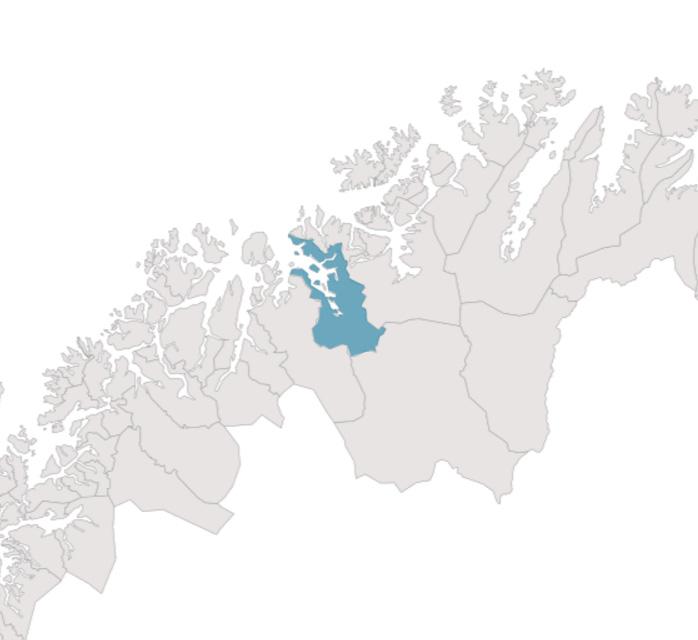 INNLEDNING OM KVÆNANGEN KOMMUNE Kvænangen kommune ligger nord-øst i Troms ved grensen til Finnmark fylke. Kommunen skilles fra resten av Troms med en fjellovergang som ofte kan være stengt.