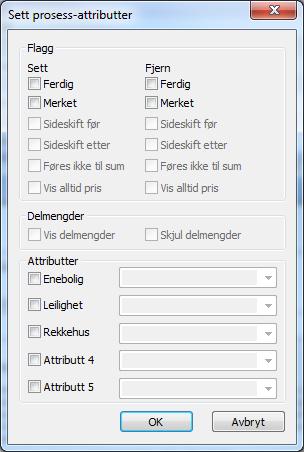 Det er i tillegg mulig å sette attributter rett i Postvindu.