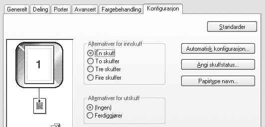 INSTALLERE SKRIVERDRIVEREN 4 Klikk på [Automatisk konfigurasjon]-knappen.