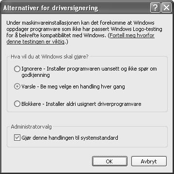 NÅR INSTALLASJONEN IKKE FUNGERTE Skriverdriveren kan ikke installeres (Windows 2000/XP/Server 2003) Hvis skriverdriveren ikke kan installeres på Windows 2000/XP/Server 2003, følger du trinnene
