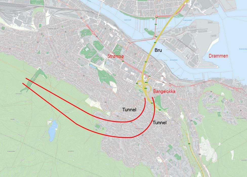 utenfor Lier hvor vegen Større trafikkbelastning i Bangeløkka vil føres fra Linnes til E18 kreve ombygging og utvidelse av kryss. og videre på Kanalisering av trafikk fra både E18 og rv.