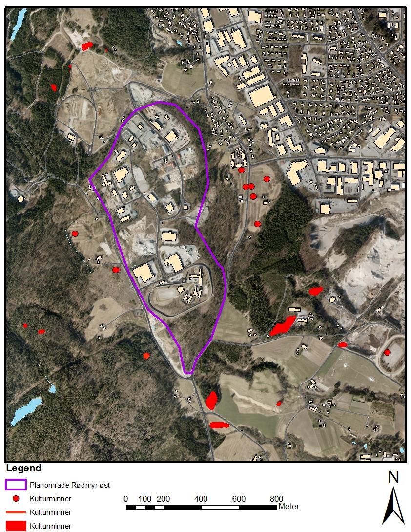 TIDLIGERE REGISTRERTE KULTURMINNER Det er ikke tidligere registrert automatisk fredete kulturminner innenfor planområdet.
