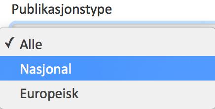 Publikasjonstype Velg hvilken publikasjonstype du vil søke etter, enten