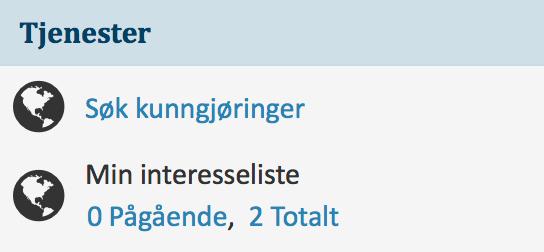 8) Meld interesse for å motta oppdateringer Når du har funnet en relevant konkurranse på Doffin, kan du trykke på «Meld interesse»-knappen. OBS: Du må være pålogget før du kan melde interesse.