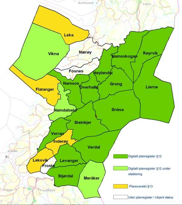 Planregister Vikna - planregister straks på plass Meråker, Namdalseid - planbase