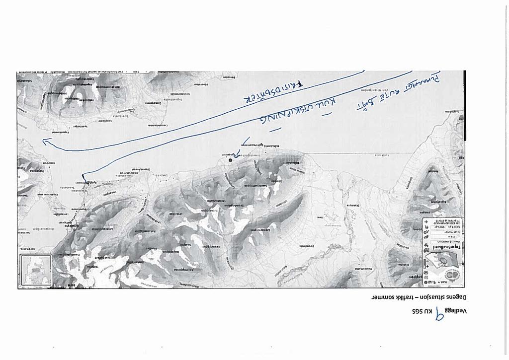 l.. ' J. 'a ; ( Au Hljonlprdnn -_t m? Vedleggq KU SGS Dagens situasjon - trafikk sommer..."-m.a... F,, %? %.; '** - f" n???.. - : " ".e...«r*-" Toposval-lya-rd (n'-n ll men-n zum l Yukon vatn hardlgc.