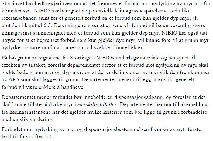 Side 6 av 6 Forbud mot dyrking av myr Konklusjon I Leirfjord kommune har vi mye myr, både grunn myr og dyp myr. Mange av myrområdene våre er allerede delvis påvirket av tekniske tiltak.