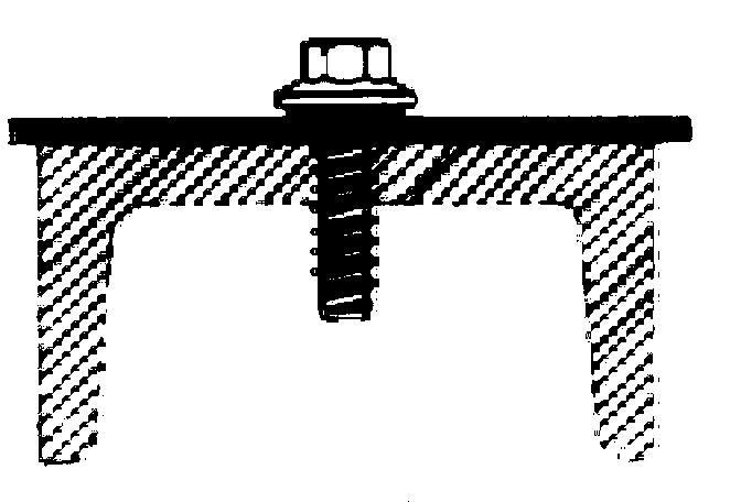 PRODUKTBESKRIVELSE: FASADESKRUE 14/9 2017 03/03 Skrue i rustfritt stål (1.4301) med tetningsbrikke Ø 16 mm påvulket EPDM-gummi. Skruen har 8 mm sekskanthode. Selvgjengende for stål. B - gjenger.