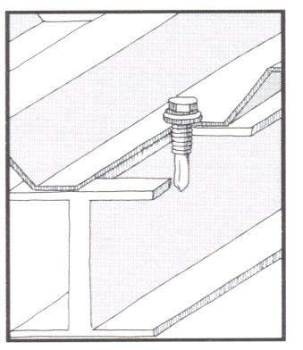 FASADESKRUE 14/9 2017 00 PRODUKTBESKRIVELSE: Rustfri A2 (1.4301) plateskrue med B - gjenger og tetningsbrikke med vulkanisert EPDM - gummi. Borspiss av settherdet kullstål. 8 mm sekskanthode.