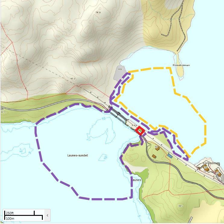 Sedimentundersøkelser og natur-typekartlegging 3. RESULTATER 3.1 Områdebeskrivelse Launes 3 ligger i Launessundet, som skiller Tengsvågen fra Nordre Kattevika.