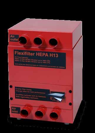 Vårt mål er alltid å konstruere maskiner med så lav vekt som mulig. Fleksifilter HEPA H13 veier bare 18 kg.