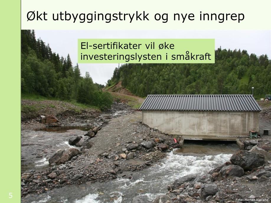 [Bildet viser et småkraftverk i Råfoss i Midte Gauldal]. Dette seminaret tar for seg noen av utfordringene knyttet til nye inngrep som følge av små vannkraftutbygginger.