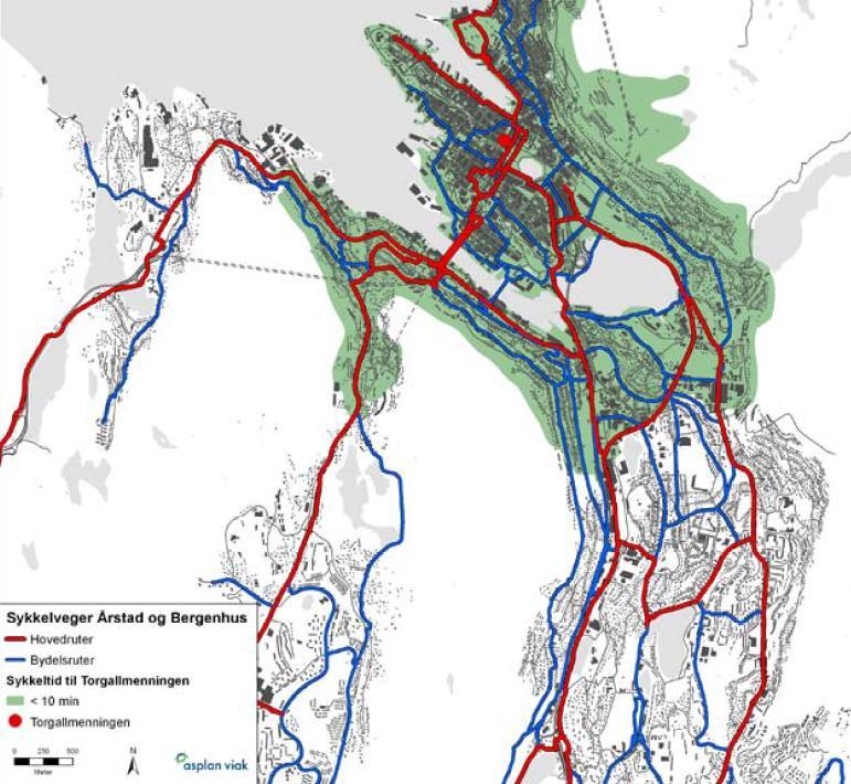 Planarbeidet Bakgrunn Linjen langs Storetveitvegen er en viktig sykkeltrasé, dels som hovedrute i kommunens sykkelveinett, dels som bydelsrute.