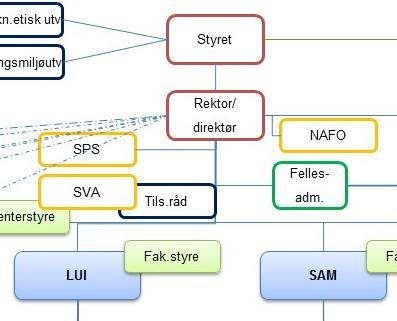 Styring og ledelse: Styringsmodell To styringslinjer: «Rektorlinjen» og «Høgskoledirektørlinjen» «Mer todelt» enn andre steder En del «gnisninger» mellom de to styringslinjene: