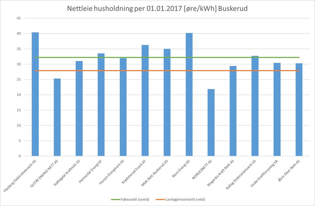 Nettleie for husholdninger 2017 Buskerud