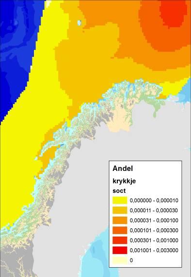 arter oppført i den Norske rødlisten er det med utgangspunkt i datagrunnlaget for sjøfugl knyttet til åpent hav blitt beregnet spesielt sårbare områder, eller kjerneområder for disse artene (NINA