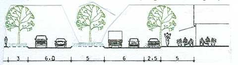 trafikksikkerhethensyn - Faglig vurdering at det ikke er tilrådelig å oppfylle kommunedelplanens målsetting om bevaring av eksisterende parktrær tett inntil gata - Behov for tilslutning til omfang av