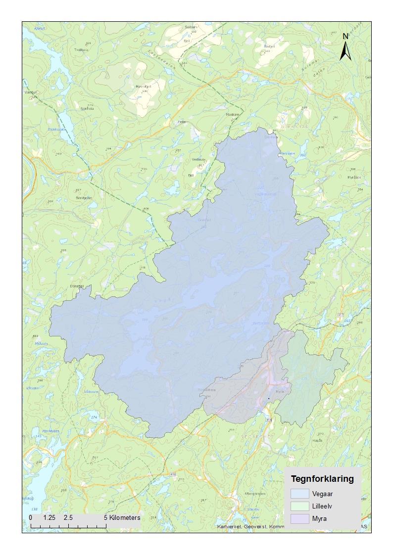 Figur 3 Oversiktskart over nedbørfelt