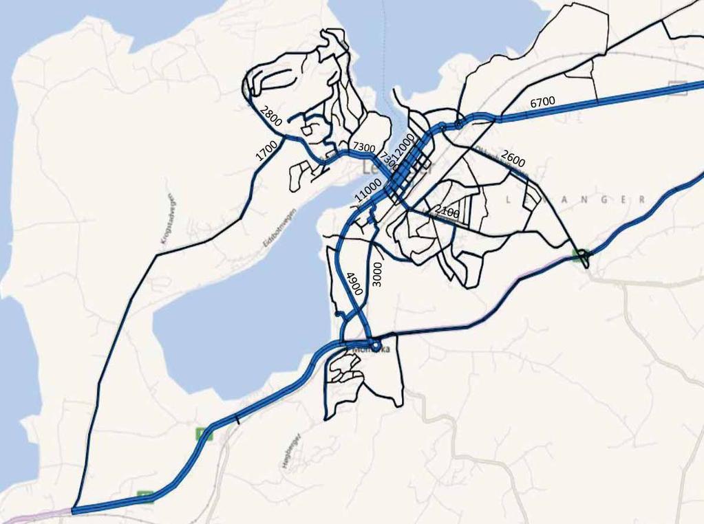 Effekt kollektivtrafikk og økt GS Kollektivtrafikk forsinker eller