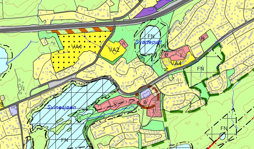 Revisjon kommuneplan Rådmannens vurdering - innsigelsene Sentralitet VA1- Liahagen vest Anbefalt Buss Drammensveien: 0,4 km