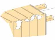 Ved overgang til vegg skal takpanelet kappes med ca 1 cm åpning som etterpå dekkes av taklist eller skjules av veggpanel som går helt opp til takpanelet, uten slik åpning.