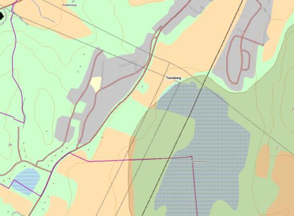 Planbeskrivelse for del av gang- og sykkelvei langs Semsbyveien 14 Beiteområdet rådyr, 150 m øst for vegen Lokalt viktig naturtyper (intakte lavlandsmyrer),150 m øst for vegen 5.