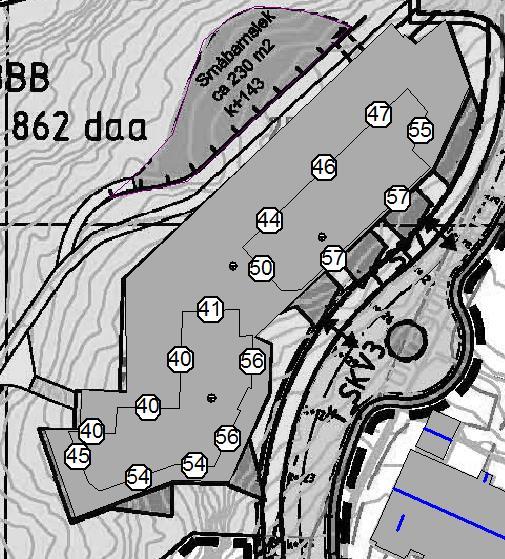 Figur 4c: Fasadenivå L den i etasje 7. Flere av leilighetene i 5. etasje og omtrent alle leilighetene i 6. etasje og 7. etasje må være gjennomgående for å ha tilgang til stille side mot vest.