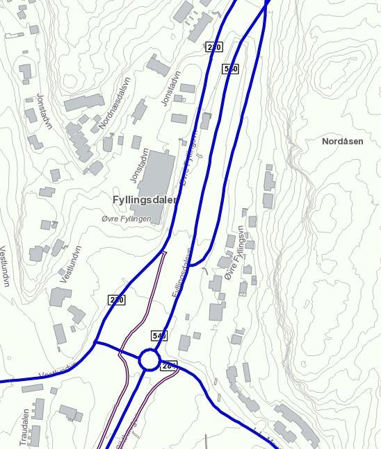 Planlagte boliger Fyllingsdalsv. nord Øvre Fyllingsvn. vest Øvre Fyllingsvn. øst Vestlundvn. Fyllingsdalsv. midt Rundkjøring Vestlundvn. øst Fyllingsdalsv. sør J. L. Mowinckels v. Figur 3.