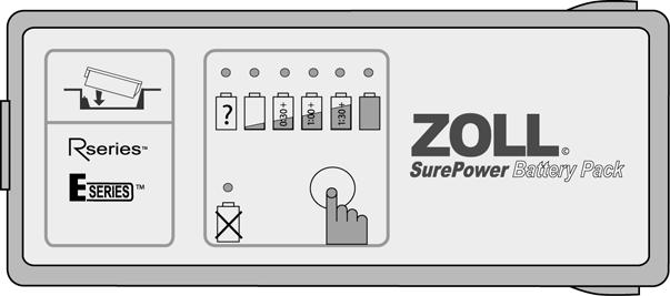 Bruke ZOLL SurePower batteripakke SurePower batteripakke (SurePower Battery Pack) har forbedret innebygget behandling som gjør at batteriet kan kommunisere de spesifikke ladningskravene til ZOLL