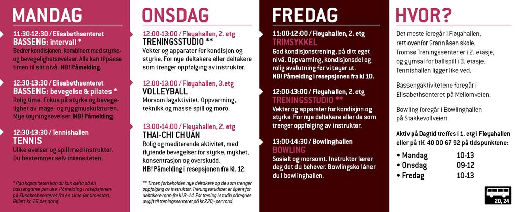 I forbindelse med Tromsø kommune etablering i 2011 av et Lærings og mestringssenter (LMS) med tilhørende frisklivssentral, er Aktiv på Dagtid inne som et sentralt element i forhold til tilbud om