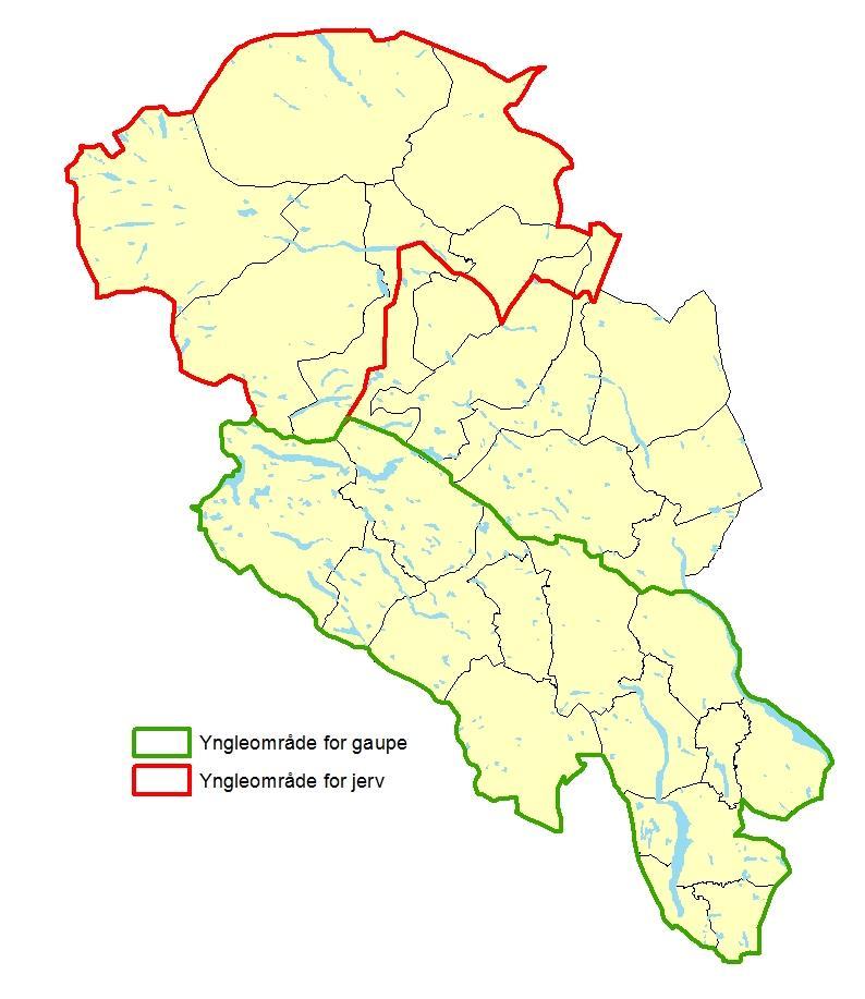 Tosidig målsetting: 1. Stortinget i 2004 bestandsmål for Oppland: 5 årlige ynglinger gaupe 4 årlige ynglinger jerv. 2. Full utnyttelse av utmarksressursene i hele fylket.