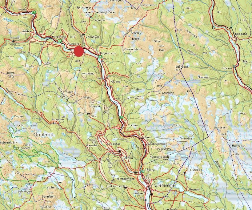 2 OMRÅDEBESKRIVELSE 2.1 Biogeografi/eiendomsforhold Hundorp naturreservat ligger i Gudbrandsdalen i Sør-Fron kommune, mellom Frya og Hundorp og ca. 55 km nord for Lillehammer (figur 1).