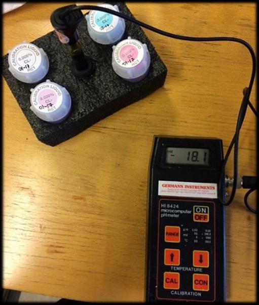 56: Kalibreringsvæsker til RCT-metoden Beskrivelse #5 - Måling av betongprøver Da temperaturen i betongprøvene stemte overens med temperaturen i