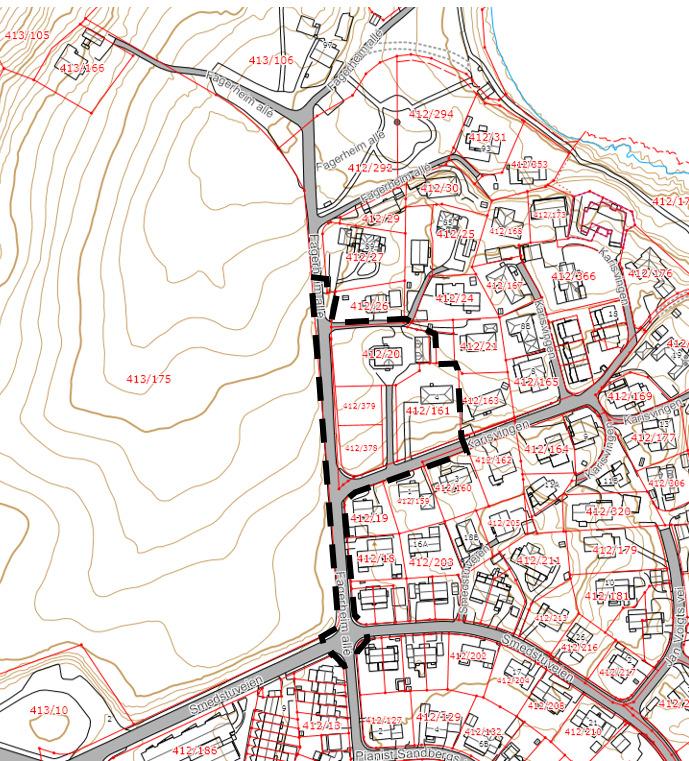 oppført i 2-3 etasjer med tilbaketrukket 3-etasje. Snitt og oppriss viser at høyden på ny bebyggelse ligger innenfor mønehøyde på eksisterende boliger i området.