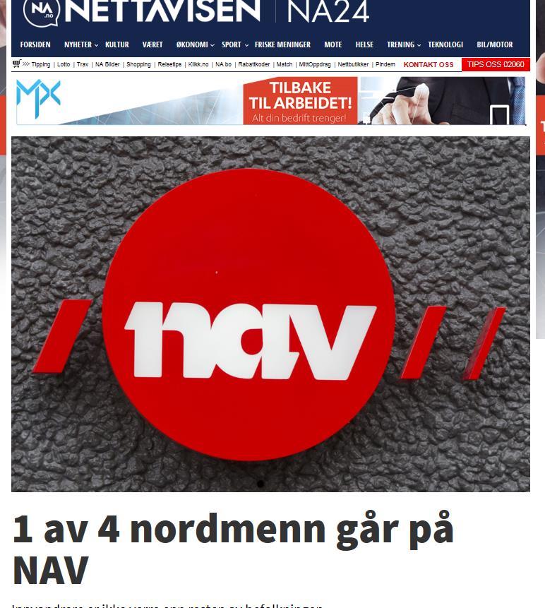 000 av disse har behov for arbeidsrettet bistand (Kilde: Nav) Ca. 60.