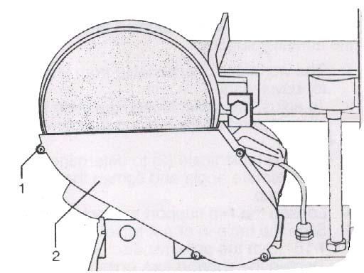 - 13 - Motholder (fig.11) Motholderen fjernes før kontursliping og polering, eller når slipebåndet skal brukes i vertikal posisjon. 1. Fjern motholderen(1) ved å ta ut bolten(2) fra belterammen. 2.