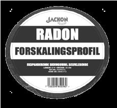 PRODUKTSPEKTER JACKON RADON TOTAL 100 Utstyr og tilbehør for montering av radonsperre til grunnflate opp til 100