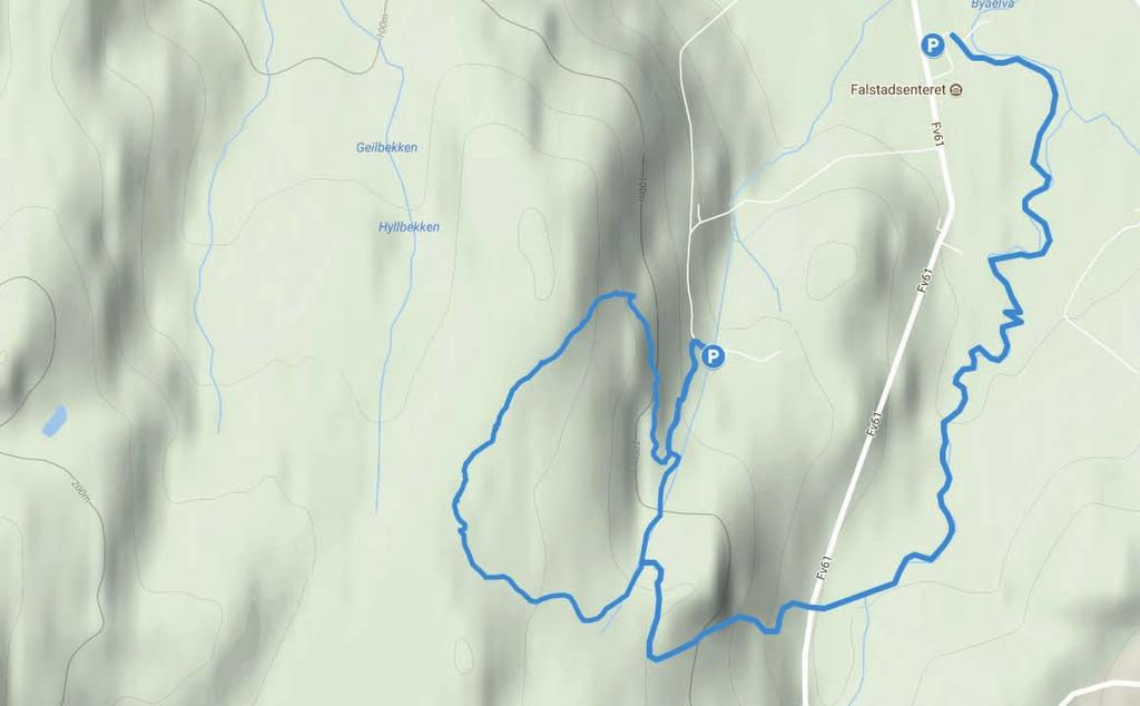 Skogsstien og Falstadstien til utsikten 2,5 km eller 7,5 km Utsikten Innlegget 40 minutter 96 høydemeter Torvmyra Utsikten er et flott utsiktspunkt ca.