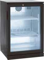 Kjøle- og fryseskap med glassdør. Vinkjølere Utstillingskjøler, bak disk Utstillingskjølere med luftavkjøling som er perfekt for utstilling av kalddrikker. Utstyrt med glassdør.