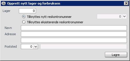 LAGER OG LAGERLOKASJONER Lager og leveringsadresser Systemet bruker lagerbegrepet selv om du ikke har et tradisjonelt forsyningslager.