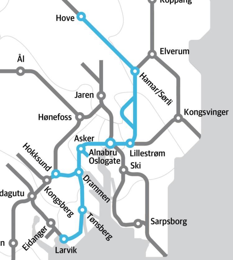 Område Oslokorridoren Oslo S med tilliggende områder/arealer Dovrebanen Sør Hovedbanen