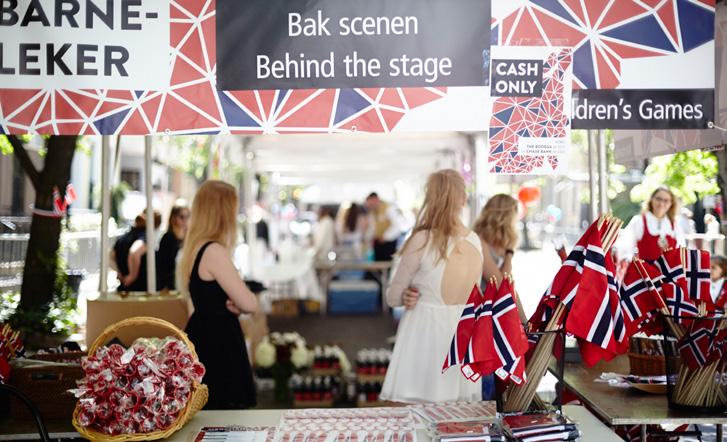 Flags, Ribbons, Merchandise VI TAR KUN BETALT I KUPONGER Tickets required W 2nd Avenue N STREET MAP VENDOR TENTS The