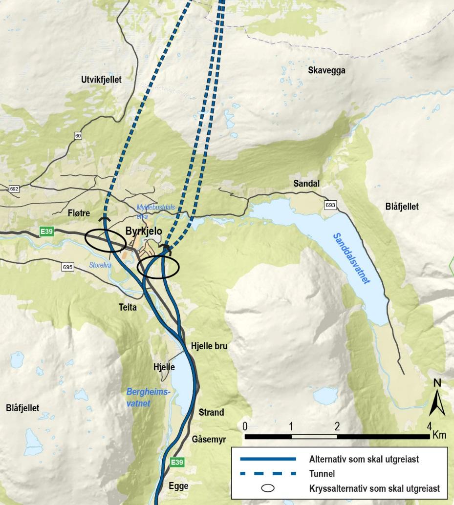 E39 Byrkjelo Grodås, alternativ på