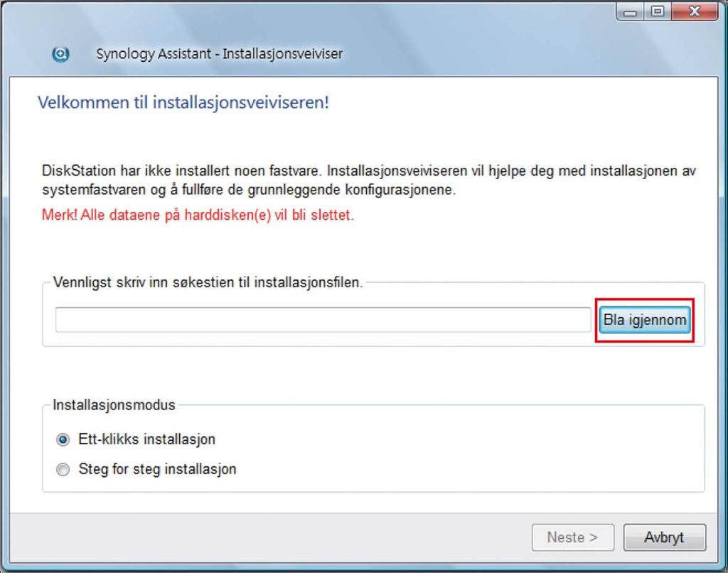 3 Klikk på Bla igjennom og velg "pat"-installasjonsfilen på installeringsdisk-en. Du finner patchfilen i katalogen \patches på installeringsdisken.