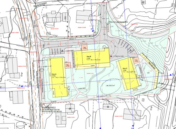 Planforslaget gir likevel liten skyggevirkning for nabobebyggelsen samlet sett. Bebyggelsen mot Søbstadvegen og jernbanen får fasader som ligger i gul støysone. Deler av fasaden i 4.